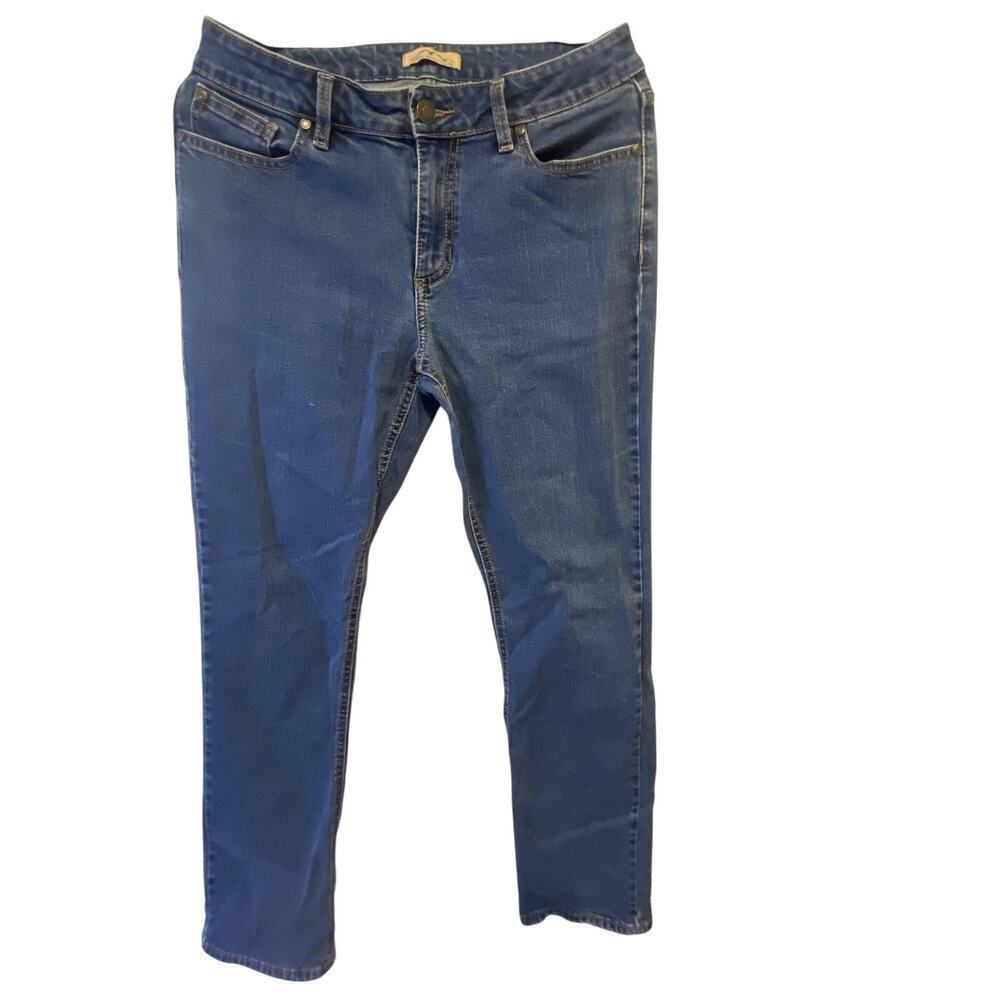 BlueMountain Women 10 Bootcut Blue Denim Cotton Blend Jeans MidRise Medium Wash